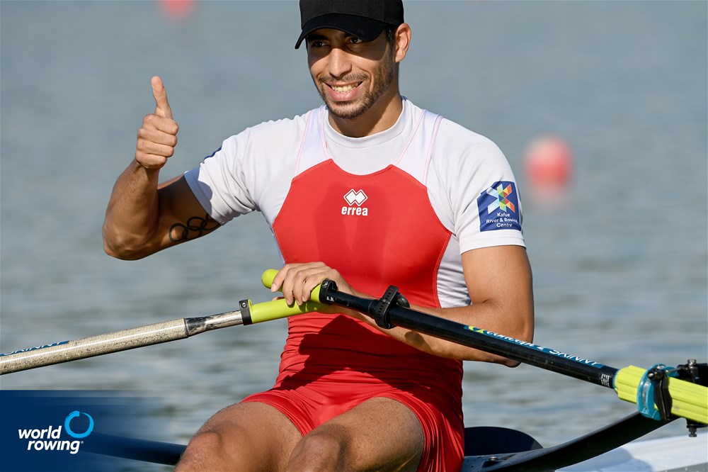Mohamed Taieb, Men's Single Sculls, Tunisia, 2022 World Rowing Cup II, Poznan, Poland / Detlev Seyb/MyRowingPhoto.com