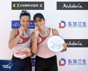 Khadija Krimi (b), Selma Dhaouadi (s), Lightweight Women's Double Sculls, Tunisia, 2025 World Rowing Championships, Shanghai, China / © Detlev Seyb / MyRowingPhoto.com